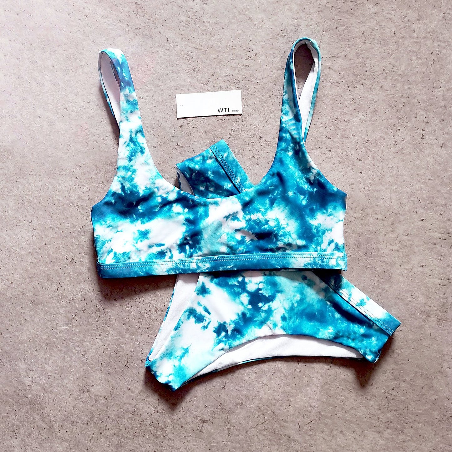 Tie Dye Crop Top High Waist Bikini Swimsuit PX20