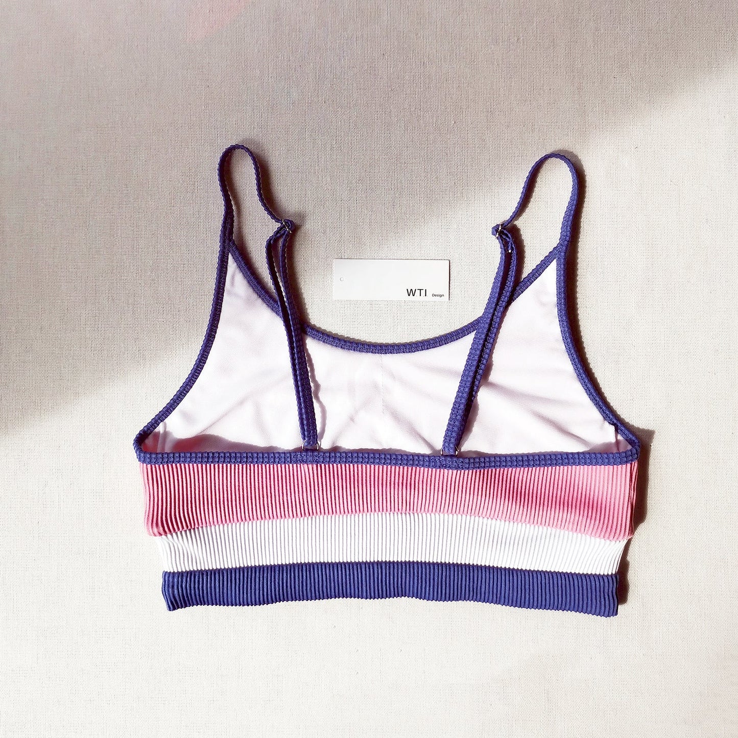 Color Block Ribbed High Waist Crop Bikini Swimsuit TL20