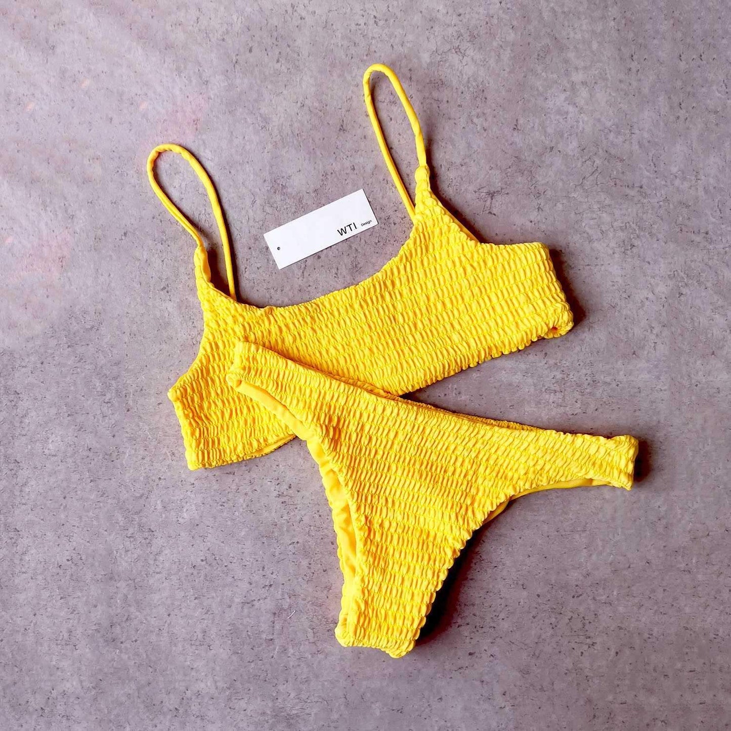 Cute Scrunch Spaghetti Bikini Set - worthtryit.com