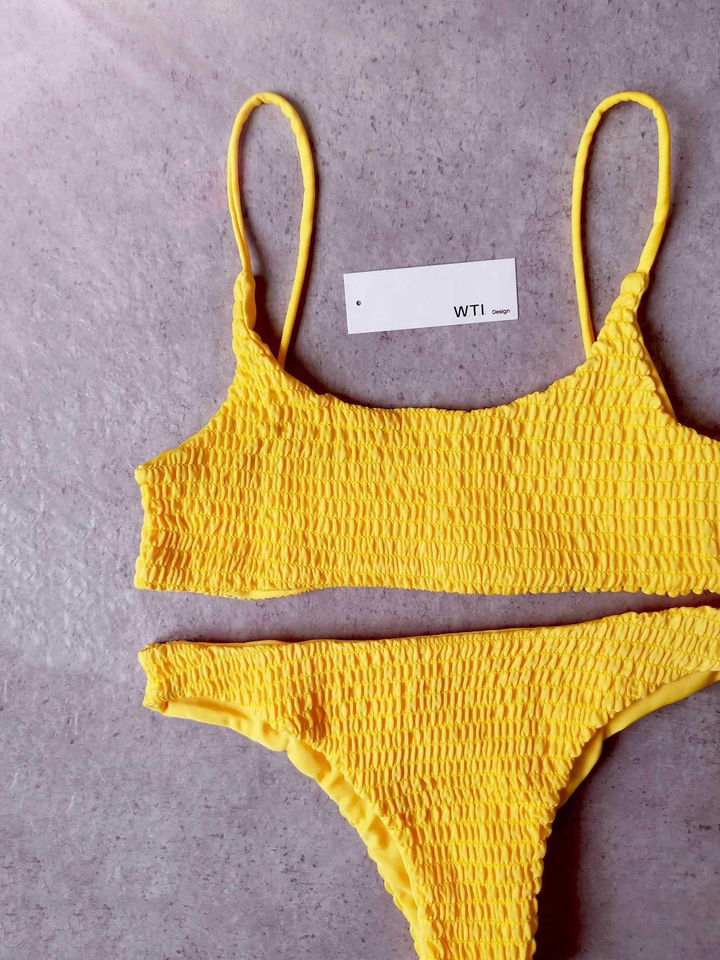 Cute Scrunch Spaghetti Bikini Set - worthtryit.com