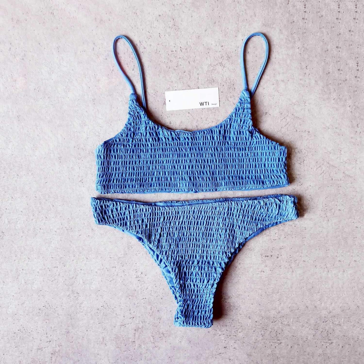 Cute Scrunch Spaghetti Bikini Set - worthtryit.com