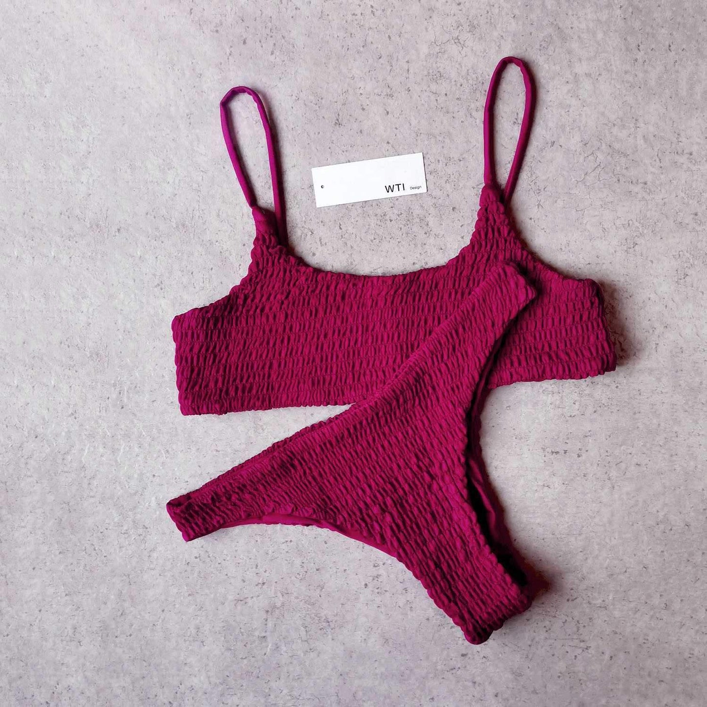 Cute Scrunch Spaghetti Bikini Set - worthtryit.com