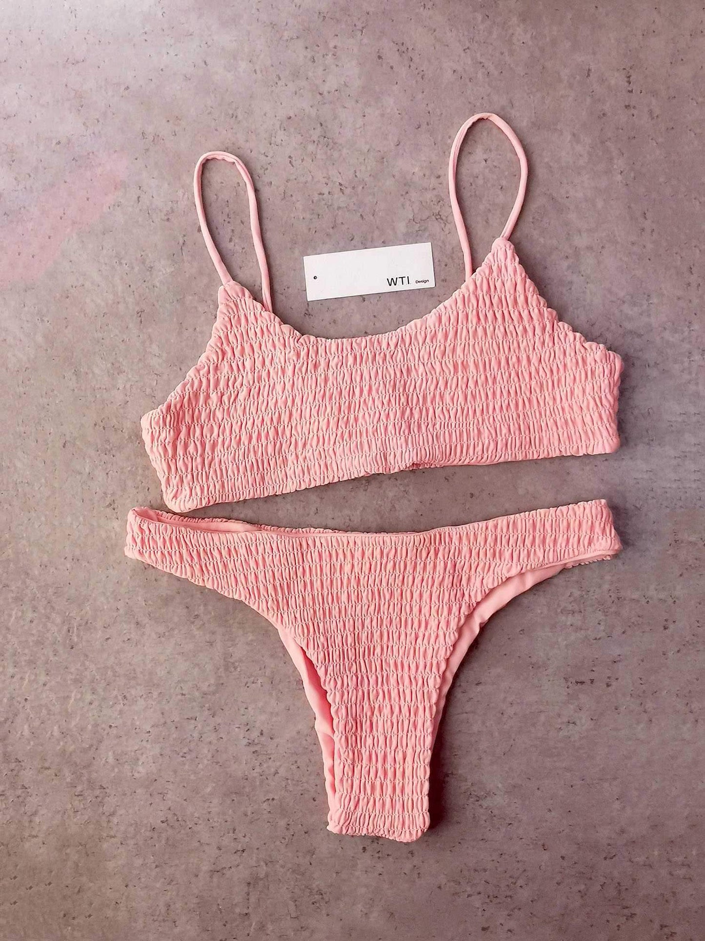 Cute Scrunch Spaghetti Bikini Set - worthtryit.com
