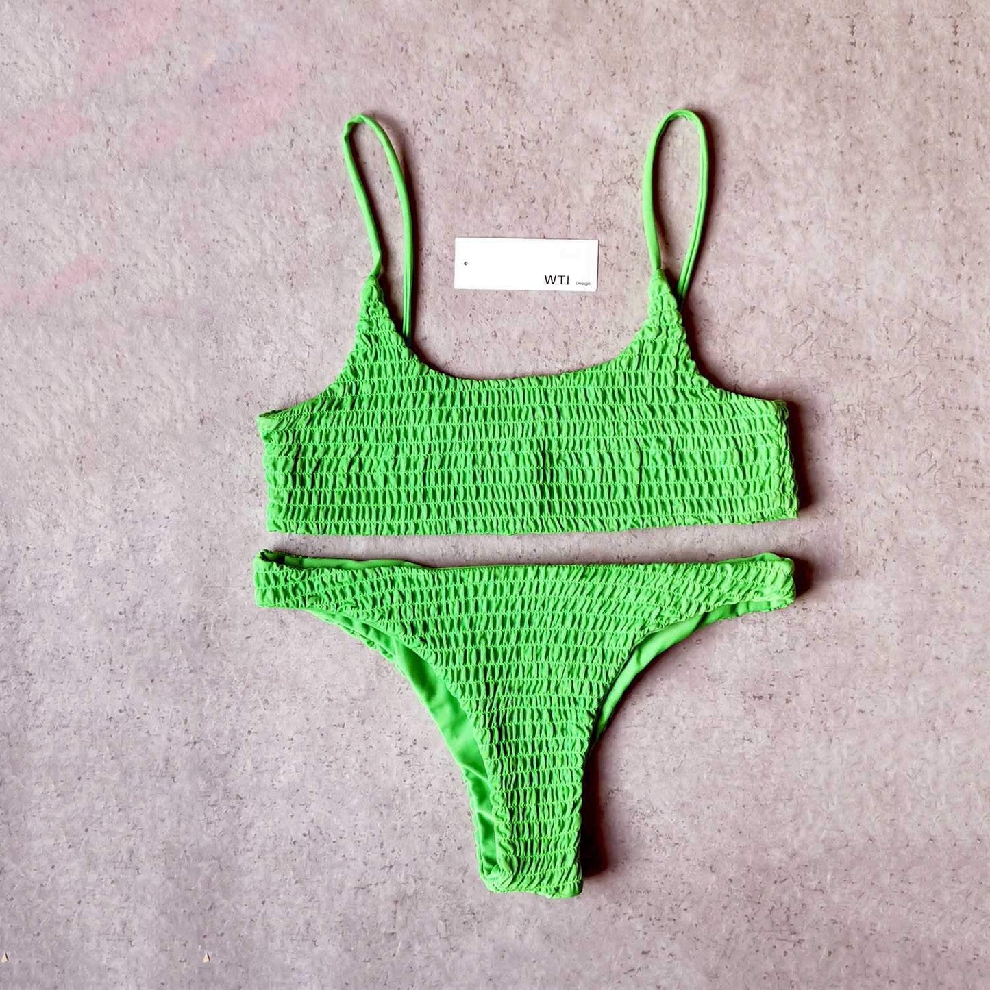Cute Scrunch Spaghetti Bikini Set - worthtryit.com