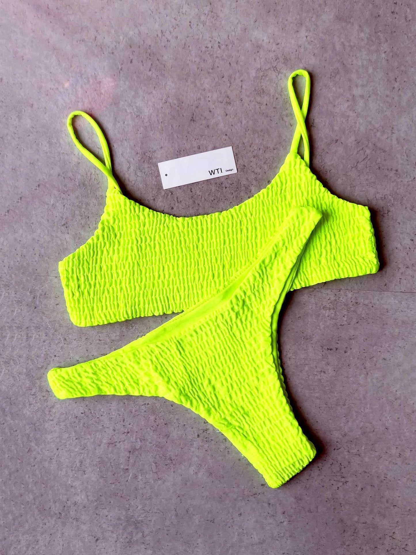 Cute Scrunch Spaghetti Bikini Set - worthtryit.com