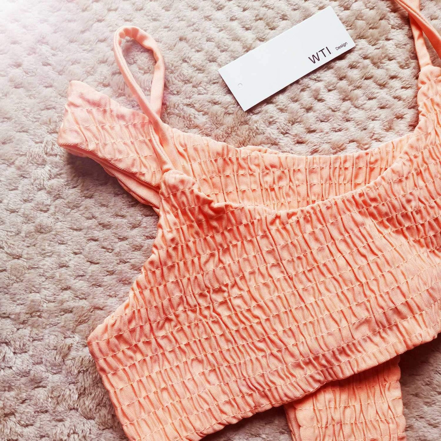 Cute Scrunch Spaghetti Bikini Set - worthtryit.com