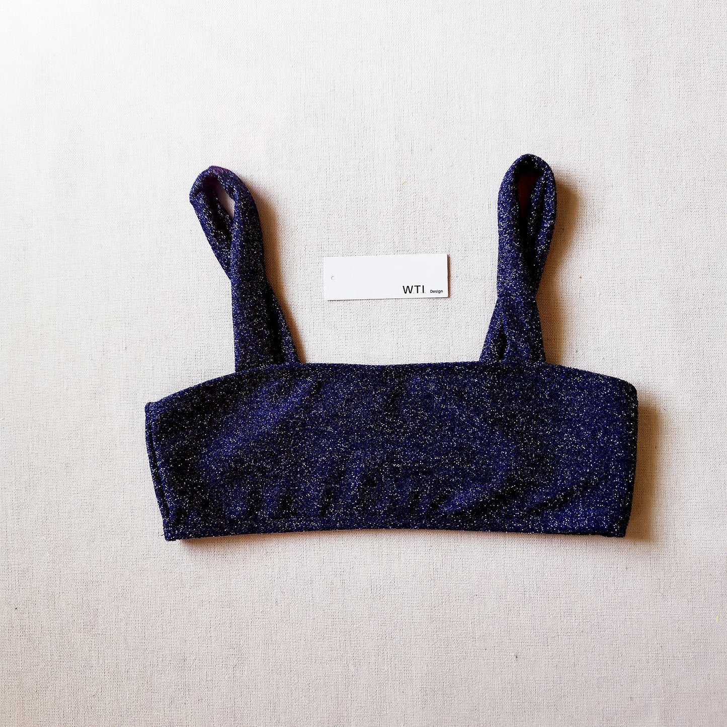 Shinning Lurex Crop High Waist Bikini Swimsuit