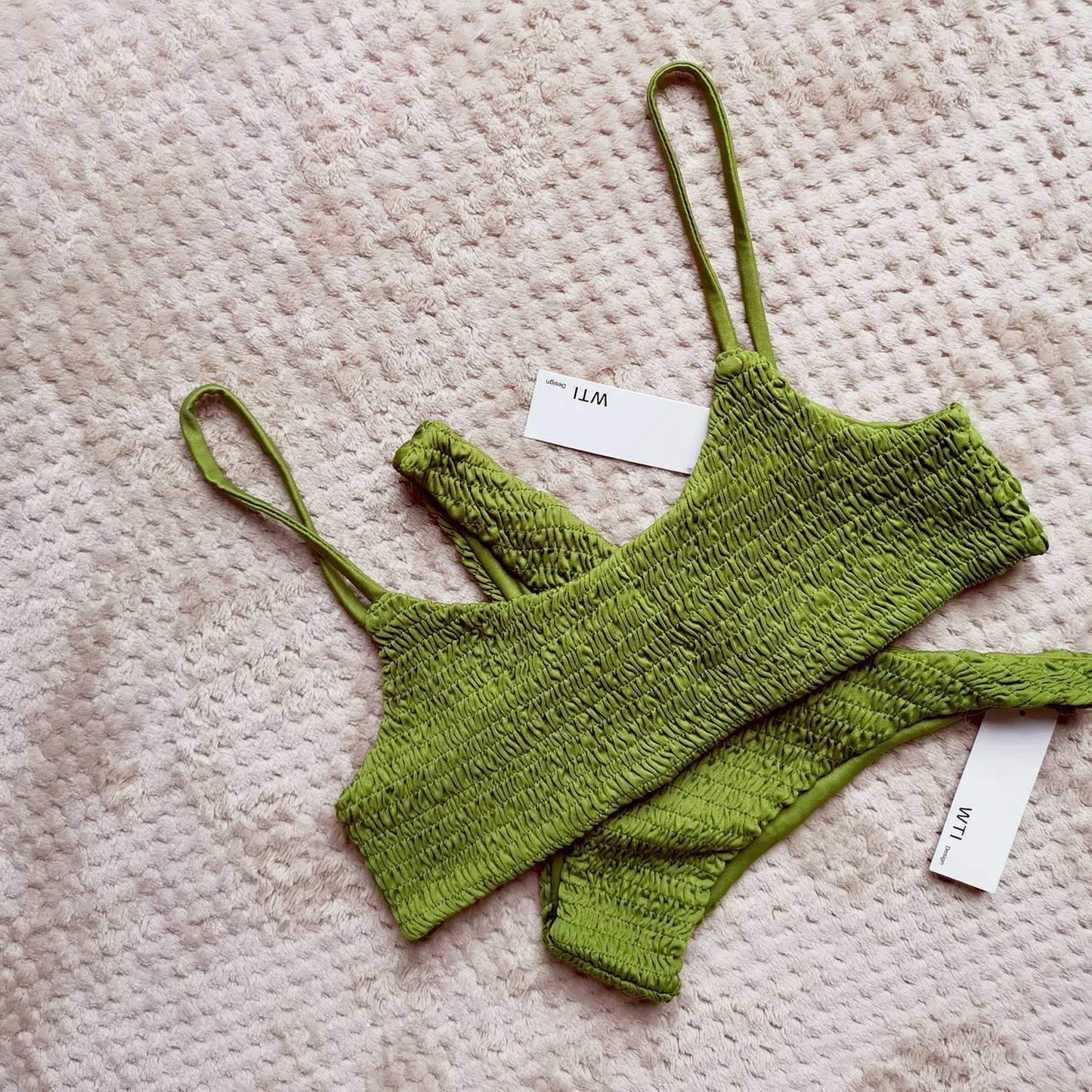 Cute Scrunch Spaghetti Bikini Set - worthtryit.com