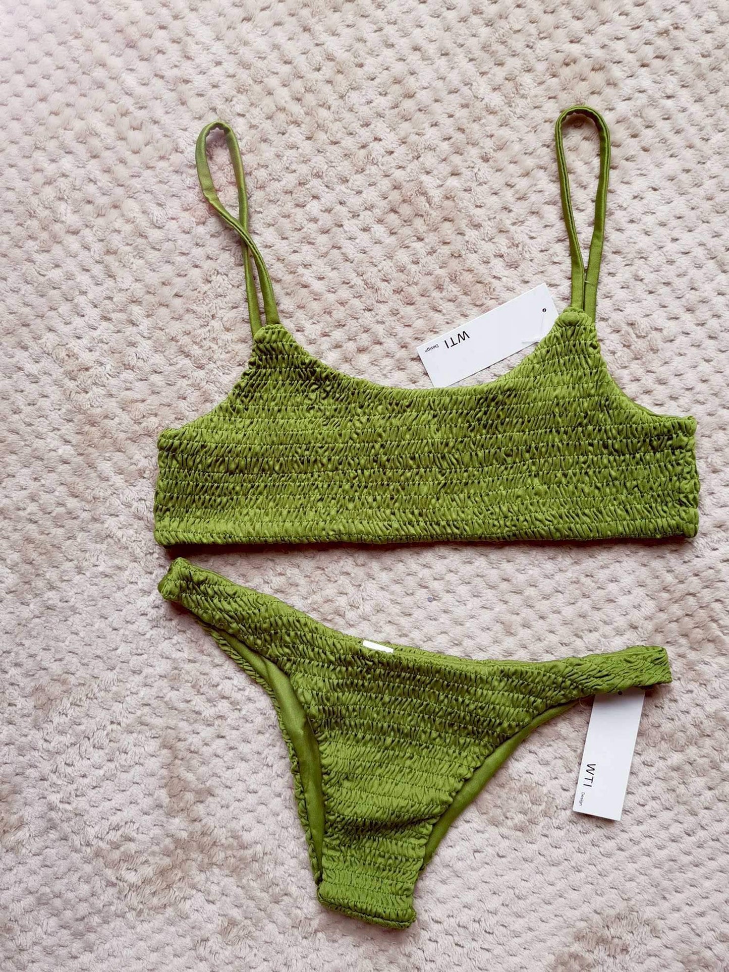 Cute Scrunch Spaghetti Bikini Set - worthtryit.com