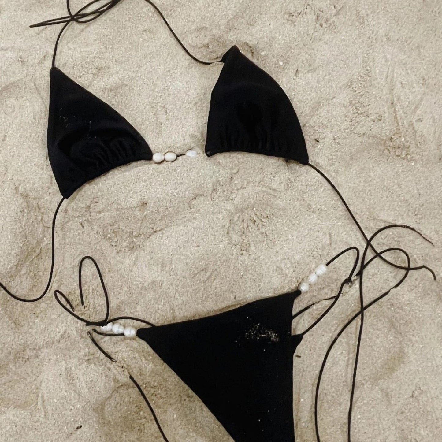 Cheeky Tiny Straps Triangle Bikini With Skirt