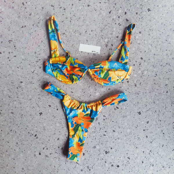 Floral Underwire Bikini Swimsuit