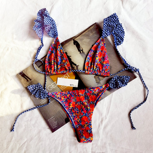 Ruffle Hem Triangle Bikini Swimsuit SS25