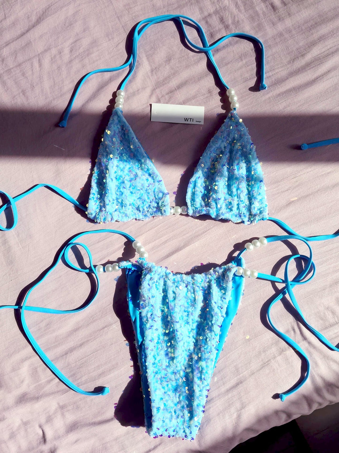 Sequin Beaded  Bikini Swimsuit