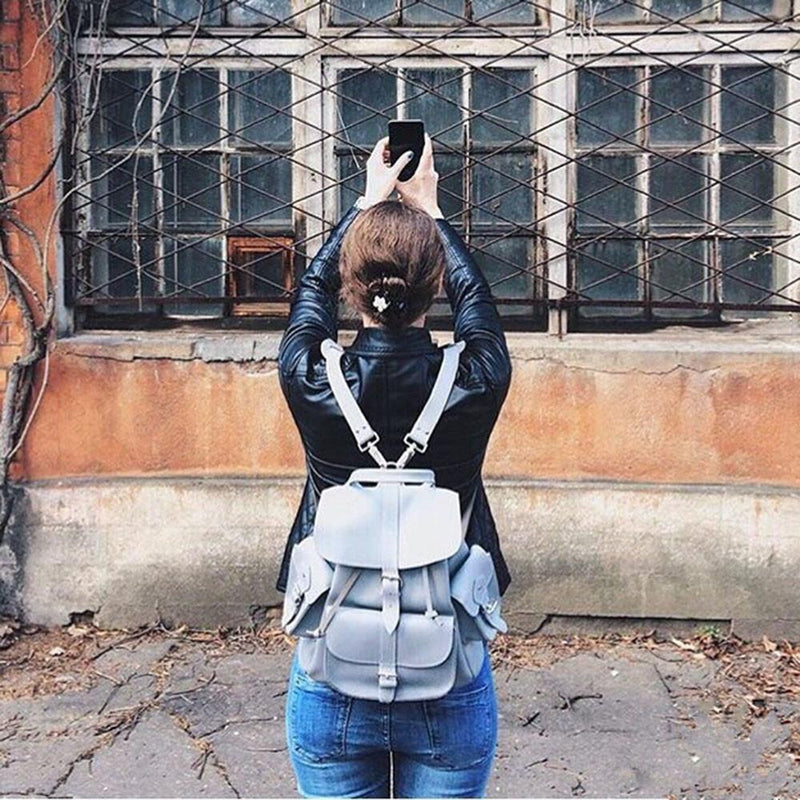 Cute Faux Leather Backpack College School Bags