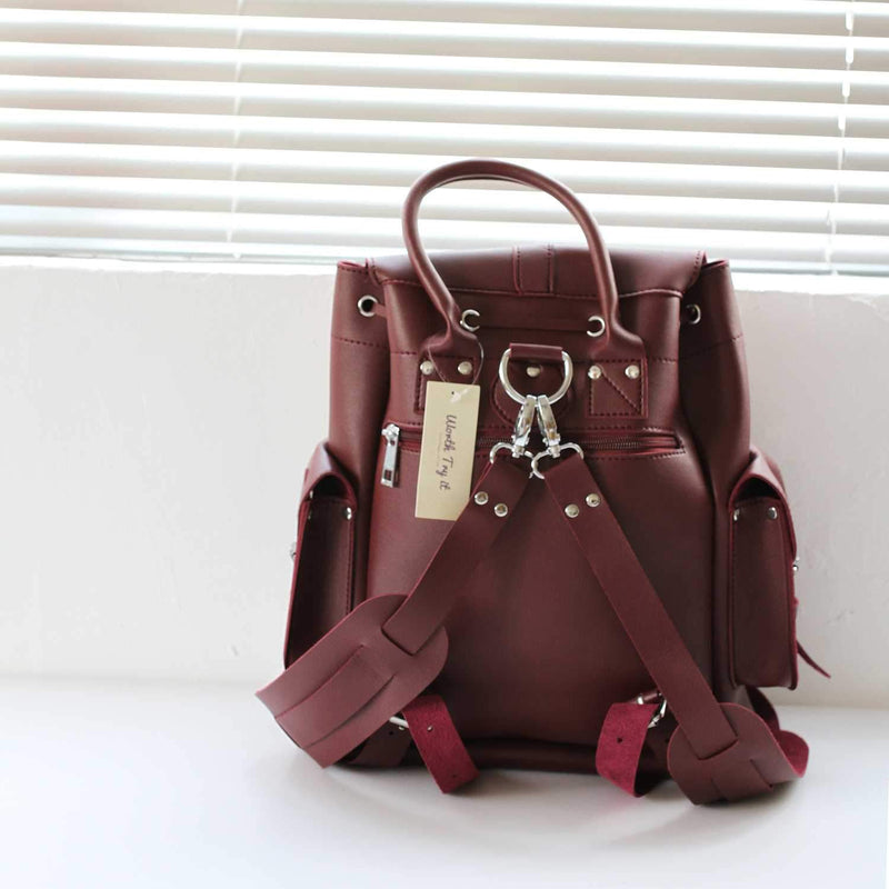 Cute Faux Leather Backpack College School Bags