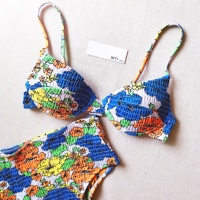 Floral Scrunched Underwire Bikini