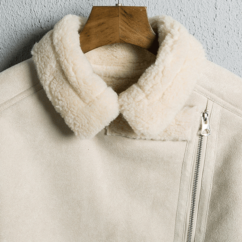 Oversized Faux Fur Moto Bike Jacket - worthtryit.com