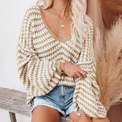 Loose V Neck Knit Sweater