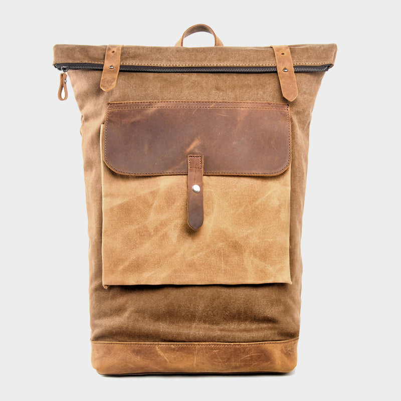 Color Blocked Canvas Backpack 15"