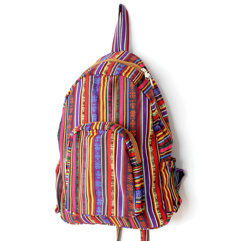 Boho Style Thailand Cotton Backpack-Green Row - worthtryit.com
