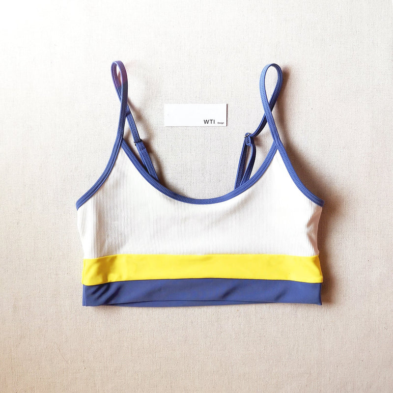 Color Block Ribbed High Waist Crop Bikini Swimsuit TL20