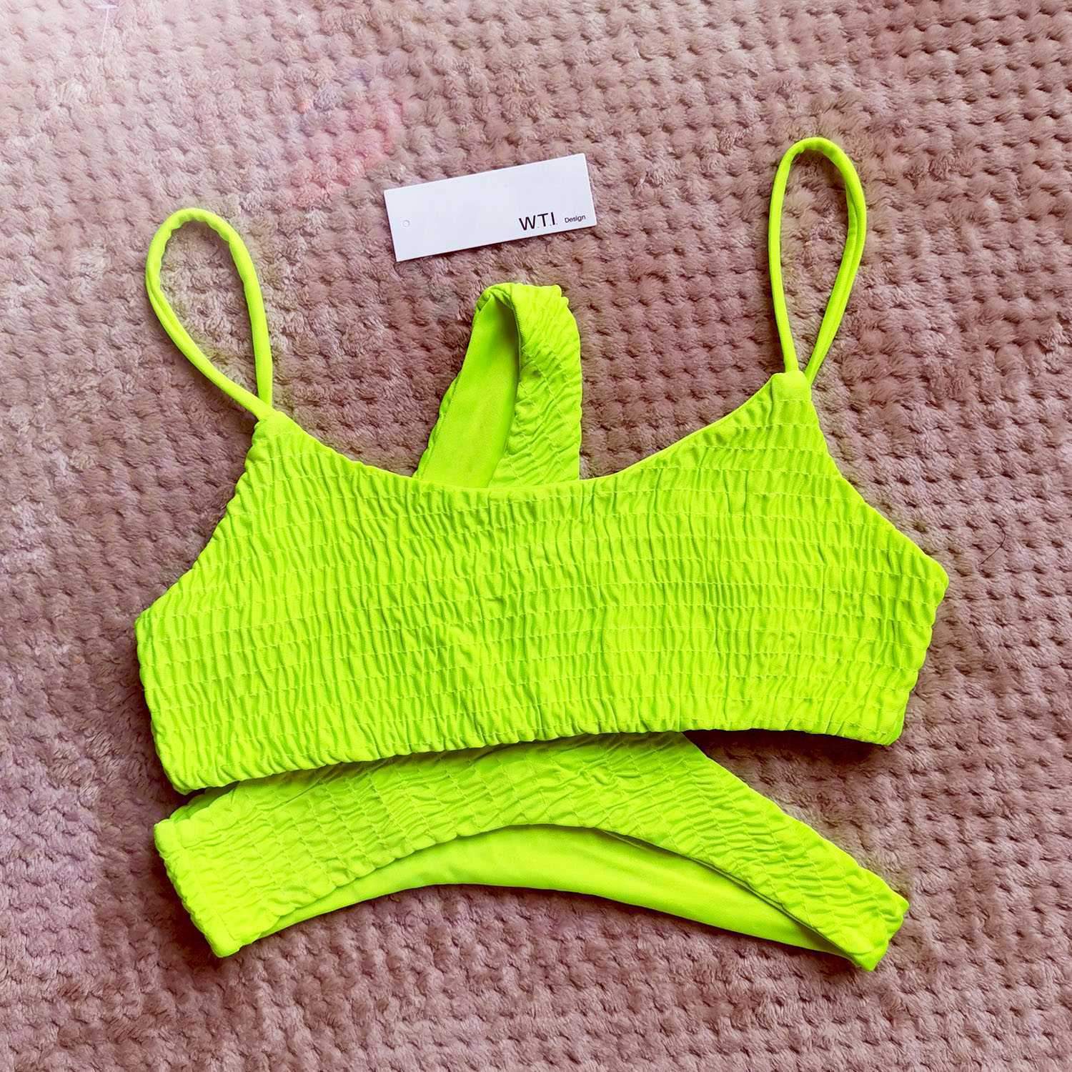 Cute Scrunch Spaghetti Bikini Set - worthtryit.com