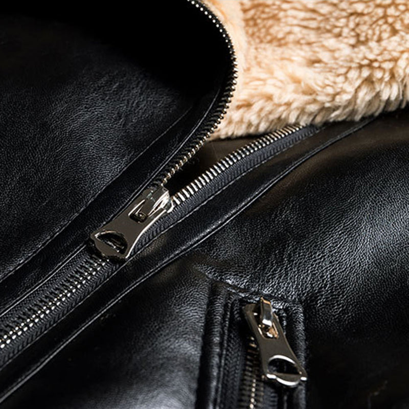 Oversized Faux Fur Moto Bike Jacket - worthtryit.com
