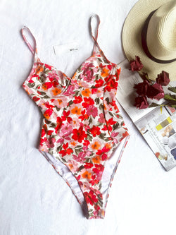 Floral Underwire One Piece Swimsuit