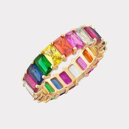 Rainbow Baguette Ring