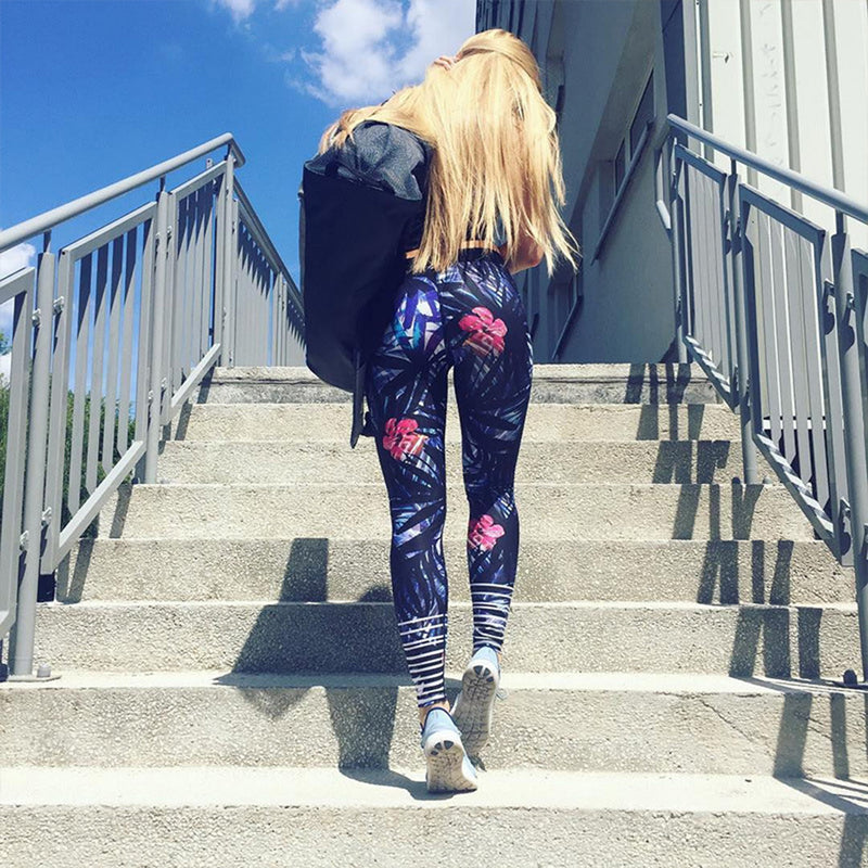 Floral Print Leggings Yoga Pants - worthtryit.com