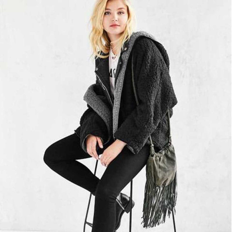 Ecote fuzzy reversible jacket hotsell