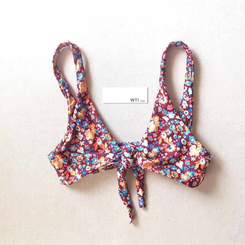 Floral Print Front Tie Bikini Swimsuit YX21