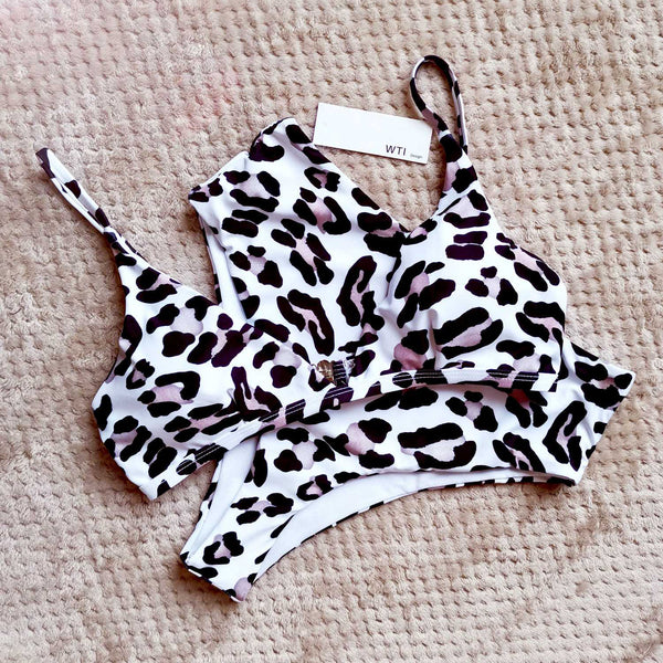 Animal Print High Waist Bikini Set - worthtryit.com