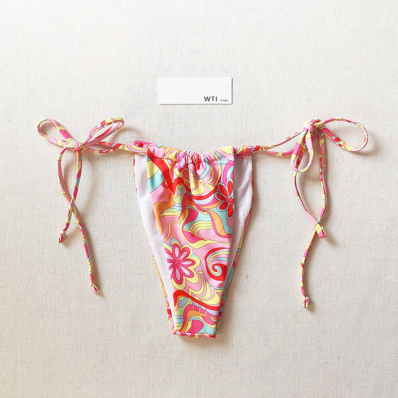 Floral Print Triangle Bikini Swimsuit DY21