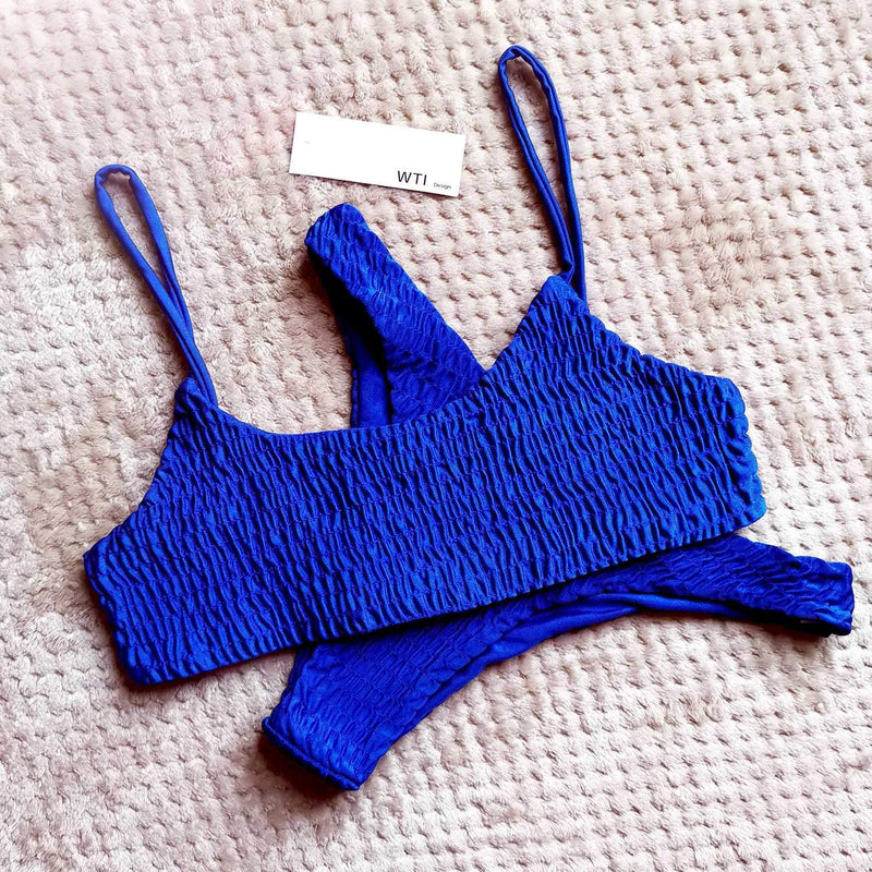 Cute Scrunch Spaghetti Bikini Set - worthtryit.com