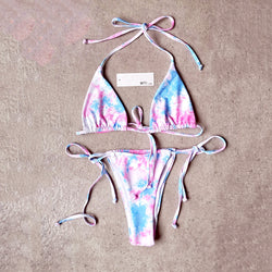 Tie Dye Cheeky Triangle Bikini Swimsuit - worthtryit.com