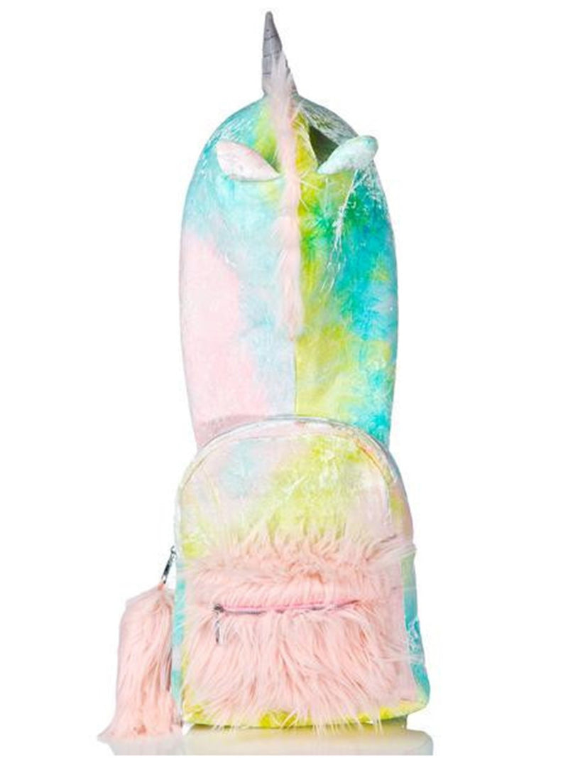 Unicorn Hoodie Kid Faux Fur School Backpack