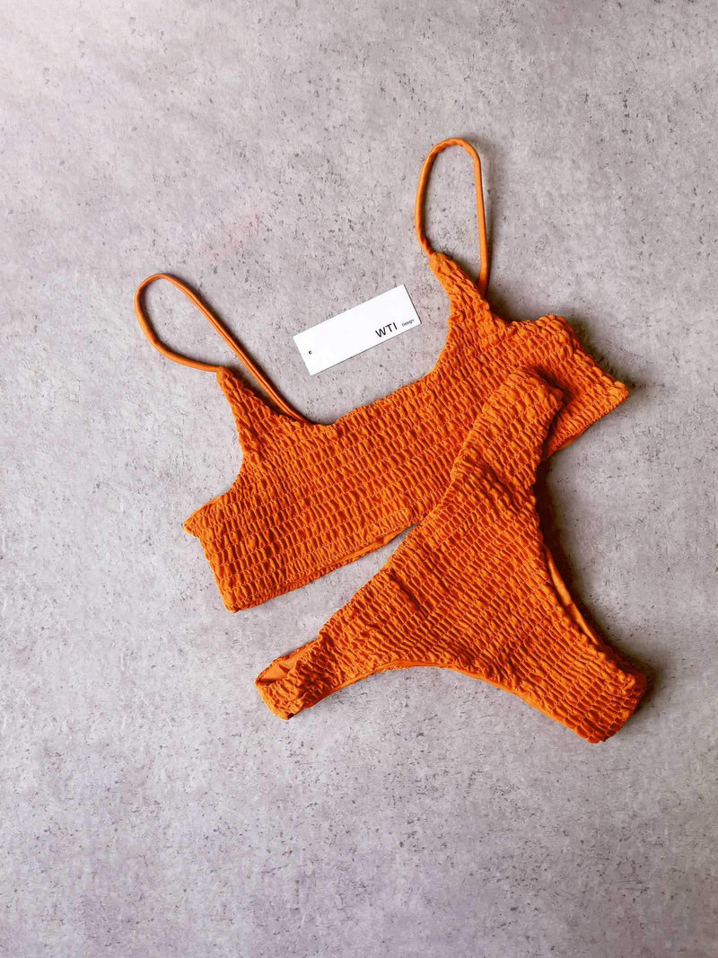 Cute Scrunch Spaghetti Bikini Set - worthtryit.com