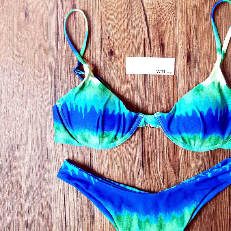 Tie Dye Underwire High Leg Bikini Swimsuit – W.T.I. Design