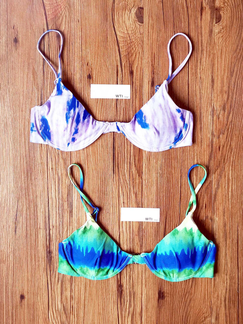 Tie Dye Underwire High Leg Bikini Swimsuit W.T.I. Design