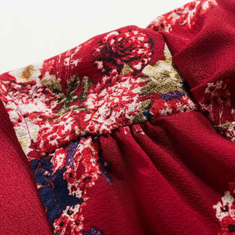 Floral Print Wrap Over Maxi Dress