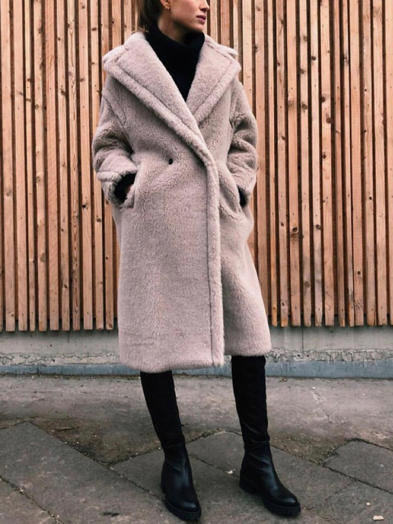 Grey fur teddy coat deals