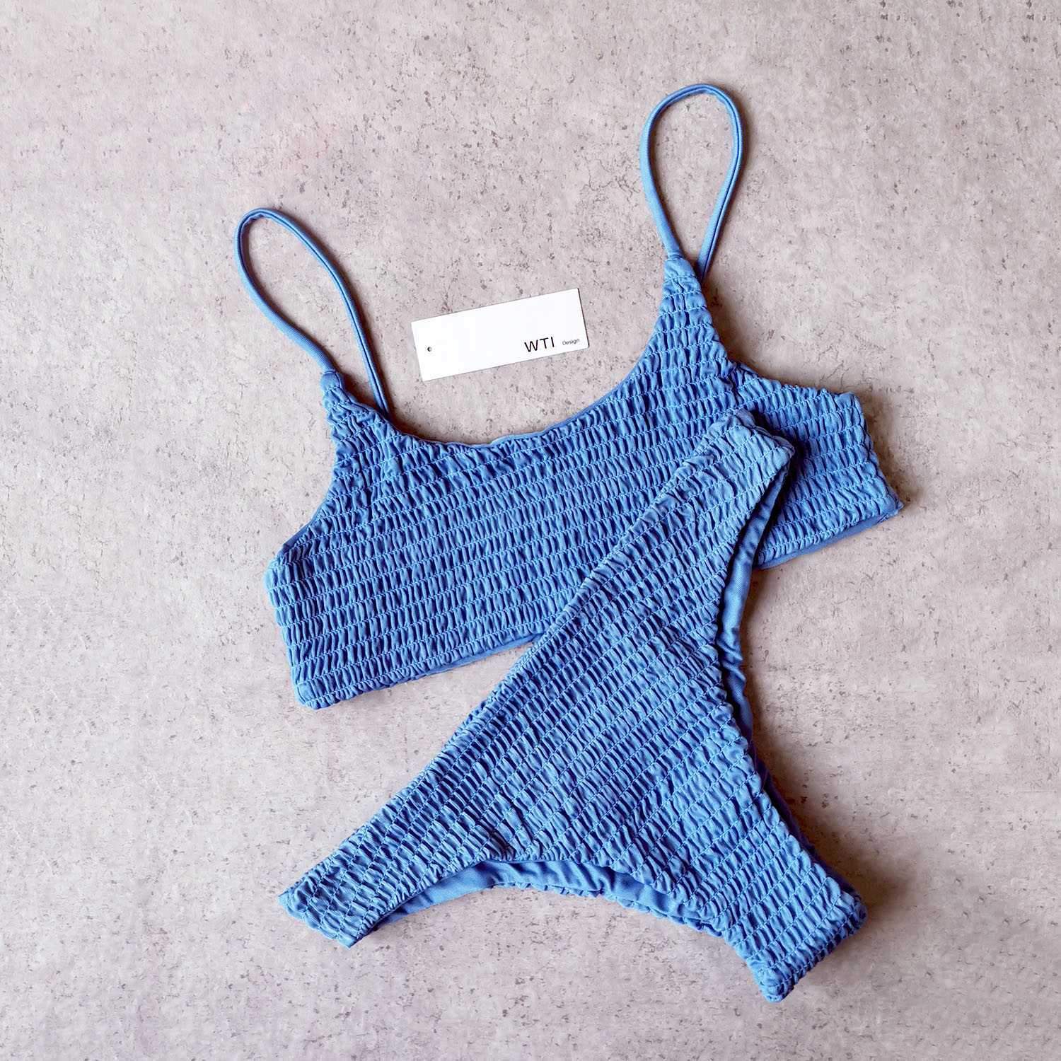 Cute Scrunch Spaghetti Bikini Set - worthtryit.com