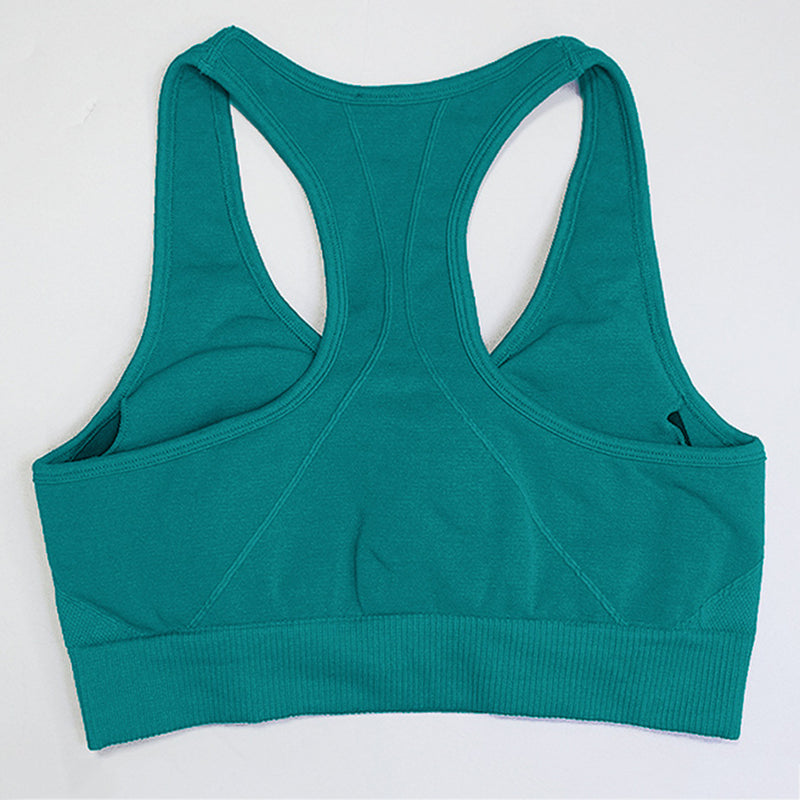 Solid Color Seamless Racerback 2 Piece Yoga Sports Fitness Suit