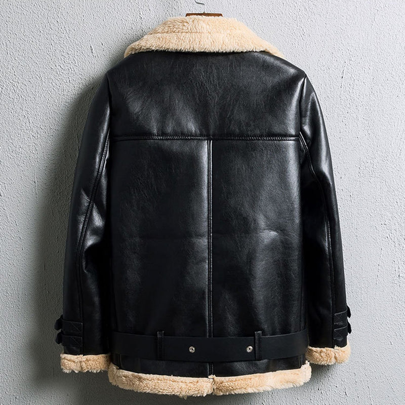 Oversized Faux Fur Moto Bike Jacket - worthtryit.com