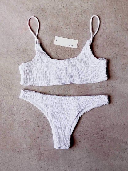Cute Scrunch Spaghetti Bikini Set - worthtryit.com