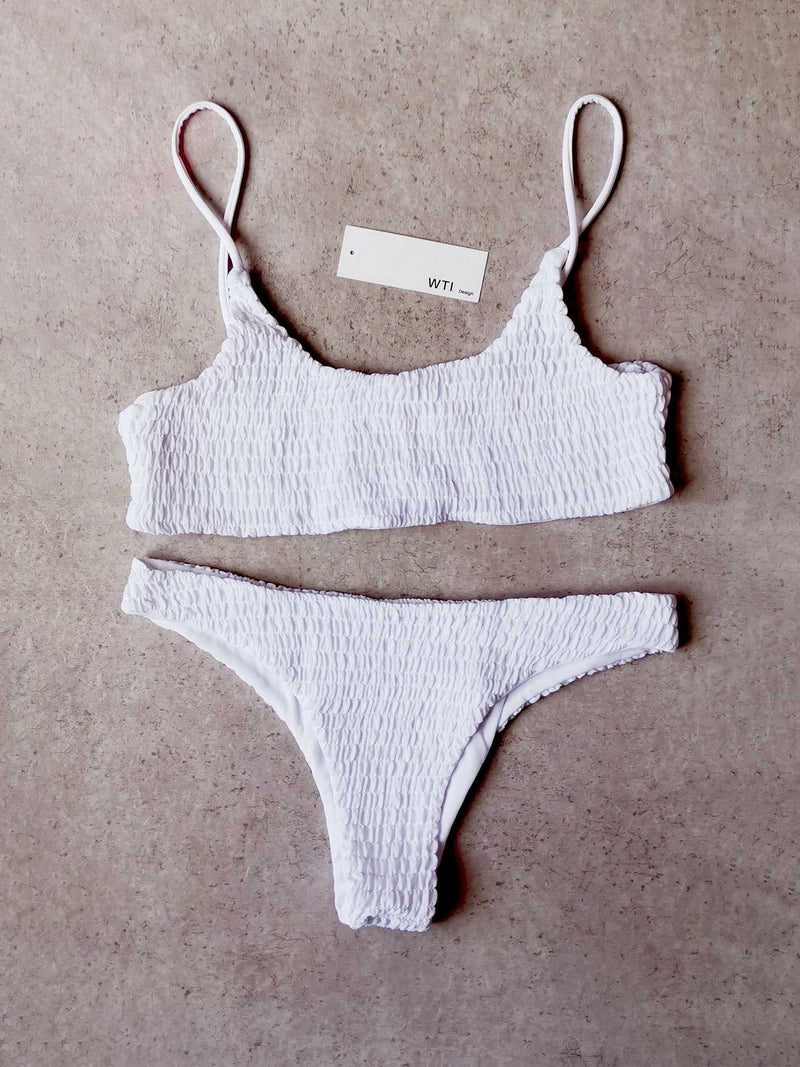 Scrunch spaghetti bikini set on sale