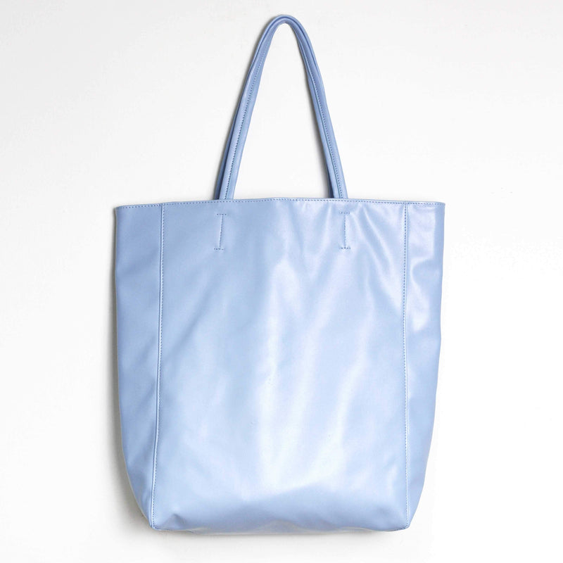 Eco Vegan Leather Lambskin Work Tote bag Large 16.7" With Little Purse Inside