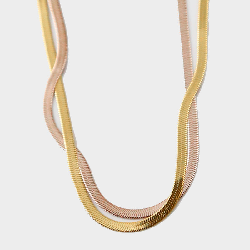 Vintage Gold Snake Bone Necklace