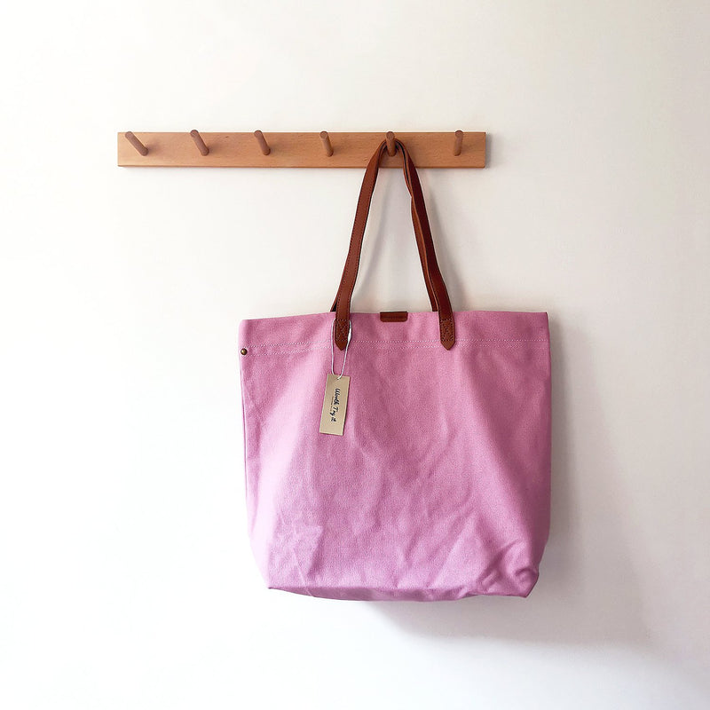 Canvas Bag with Leather Handles Transport Oversized Tote Bags